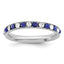 Sterling Silver Rhodium-plated Blue and White Crystal Eternity Band