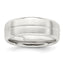 Sterling Silver 7mm Brushed Domed Grooved Fancy Band Size 13.5