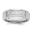 Sterling Silver Rhodium-Plated 6mm Brushed Fancy Band - Sophia Jewelers