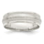 Double Milgrain Fancy Domed Wedding Band in Sterling Silver, 7mm, Size 9–12.5 - Sophia Jewelers