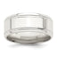 Sterling Silver 6mm Polished Flat Milgrain Beveled Edge Fancy Band - Sophia Jewelers