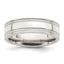 Sterling Silver 6mm Polished Flat Milgrain Grooved Edge Fancy Band - Sophia Jewelers
