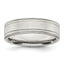 Sterling Silver 6mm Brushed Flat Milgrain Grooved Edge Fancy Band - Sophia Jewelers