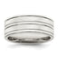 Sterling Silver 8mm Polished Flat Grooved Fancy Band