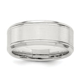 Sterling Silver 6mm Brushed Flat Beveled Edge Fancy Band Size 13.5