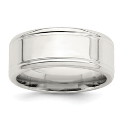 Sterling Silver 6mm Polished Flat Beveled Edge Fancy Band Size 13.5
