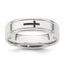 Sterling Silver 6mm Enamel Cross Fancy Band - Sophia Jewelers