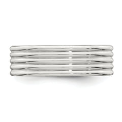 Sterling Silver 7mm Polished 5-Row Fancy Band Size 13.5
