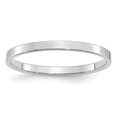 Sterling Silver Rhodium-plated 2mm Flat Size 13.5 Band
