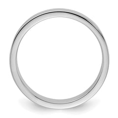 Sterling Silver Rhodium-Plated 4mm Flat Size 9.5 Band
