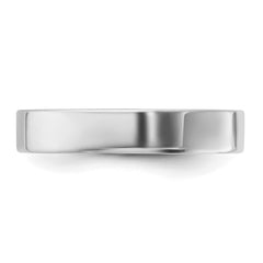 Sterling Silver Rhodium-Plated 4mm Flat Size 9.5 Band