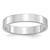 Sterling Silver Rhodium-Plated 4mm Flat Size 9.5 Band