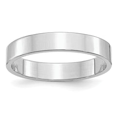 Sterling Silver Rhodium-Plated 4mm Flat Size 9.5 Band