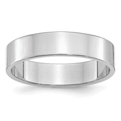 Sterling Silver Rhodium-plated 5mm Flat Size 13.5 Band
