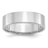 Sterling Silver Rhodium-Plated 6mm Flat Size 9.5 Band