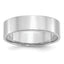 Sterling Silver Rhodium-plated 6mm Flat Size 6 Band