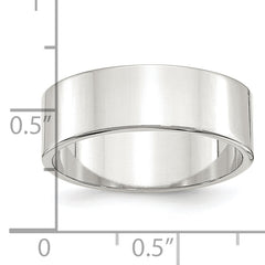 Sterling Silver Rhodium-plated 7mm Flat Size 13.5 Band