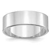 Sterling Silver Rhodium-plated 7mm Flat Size 13.5 Band