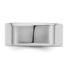 Sterling Silver Rhodium-Plated 8mm Flat Size 9.5 Band
