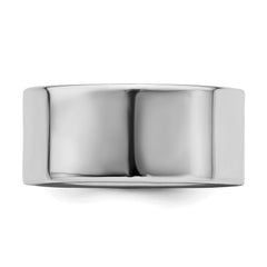 Sterling Silver Rhodium-Plated 9mm Flat Size 9.5 Band