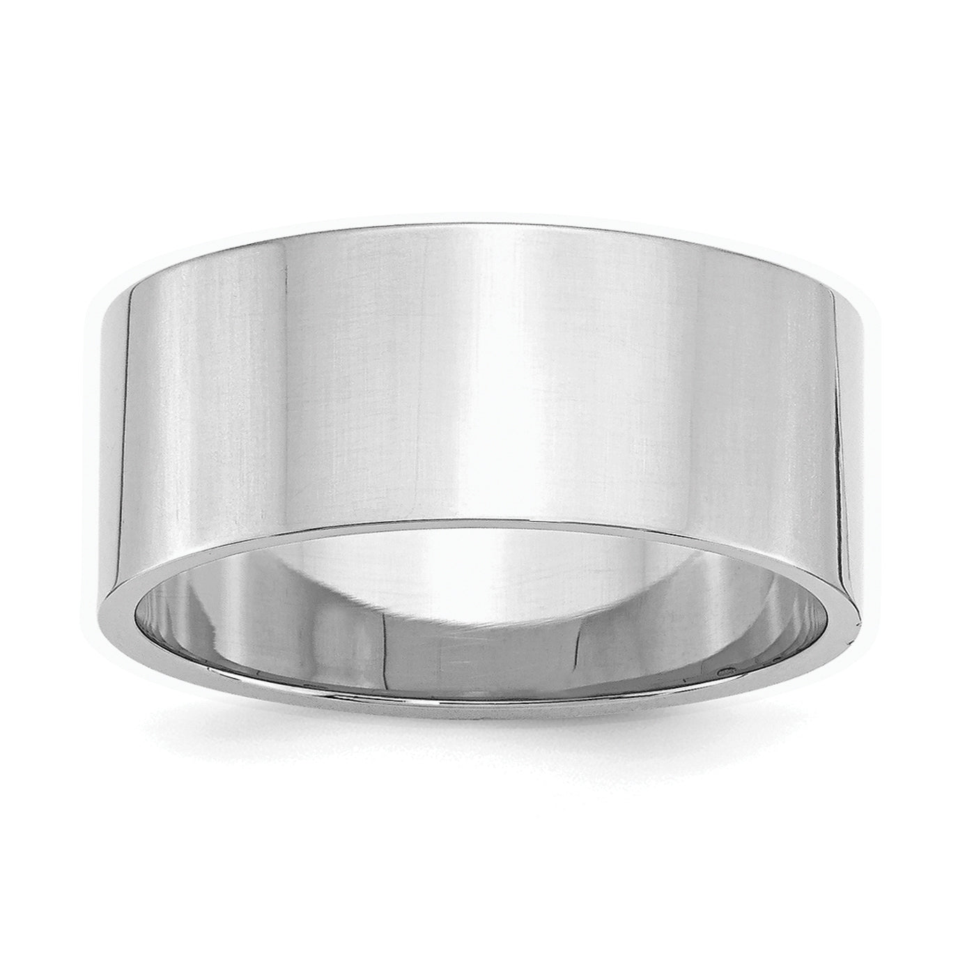 Sterling Silver Rhodium-Plated 9mm Flat Size 9.5 Band