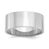 Sterling Silver Rhodium-Plated 9mm Flat Size 9.5 Band