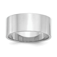 Sterling Silver Rhodium-Plated 9mm Flat Size 9.5 Band