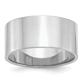 Sterling Silver Rhodium-Plated 10mm Flat Size 9.5 Band