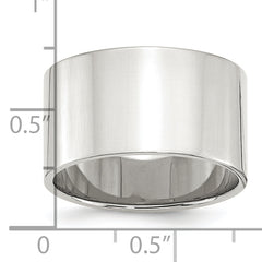 Sterling Silver 12mm Lightweight Flat Size 13.5 Band