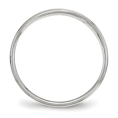 Sterling Silver 4mm Flat with Step Edge Size 13.5 Band