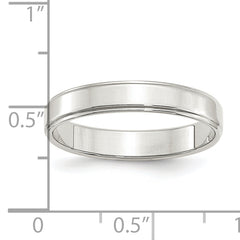 Sterling Silver 4mm Flat with Step Edge Size 13.5 Band