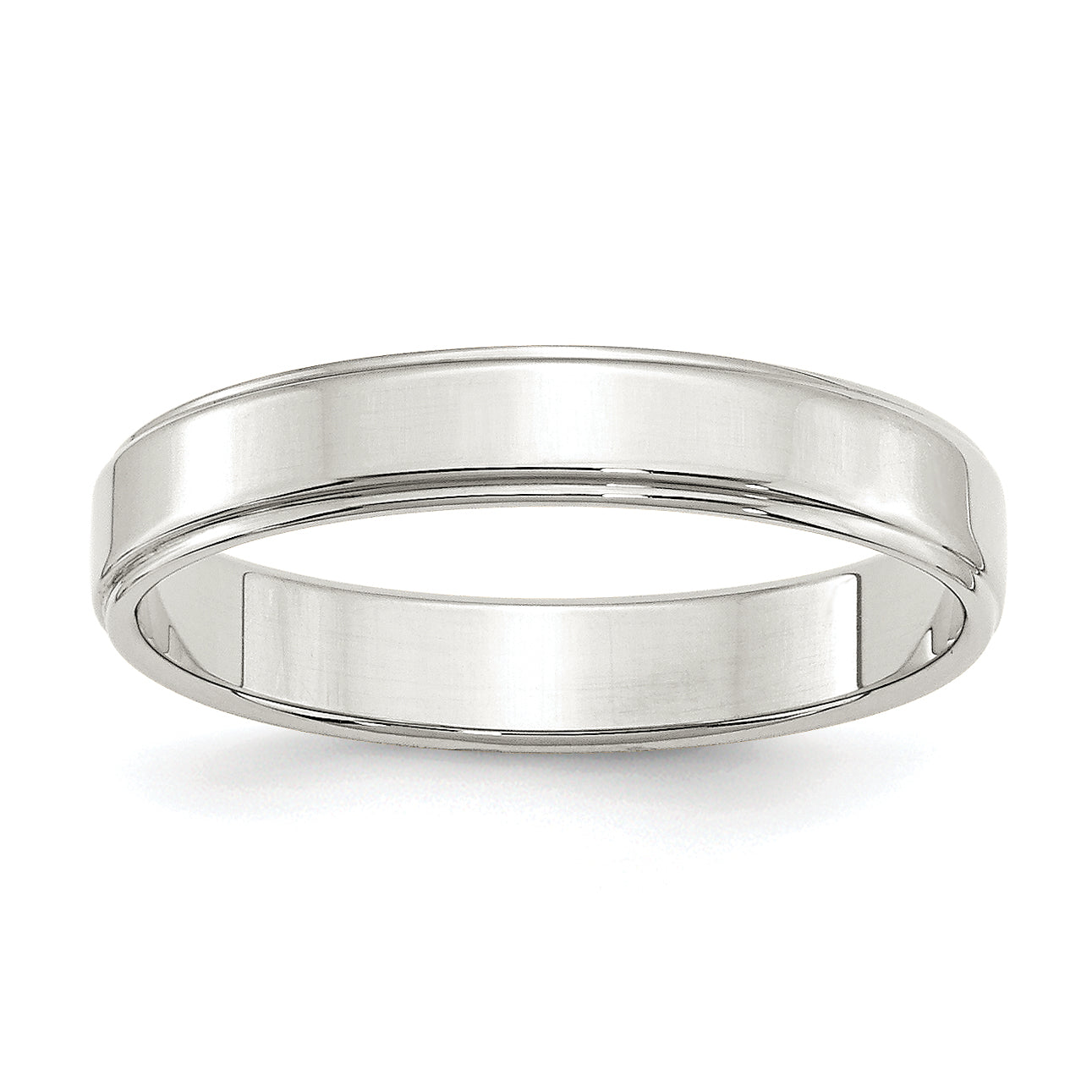 Sterling Silver 4mm Flat with Step Edge Size 13.5 Band
