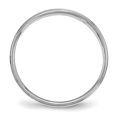 Sterling Silver Rhodium-Plated 4mm Flat w/ Step Edge Size 9.5 Band