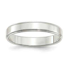 Sterling Silver 4mm Flat with Step Edge Size 13.5 Band