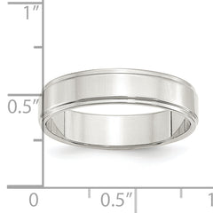 Sterling Silver 5mm Flat with Step Edge Size 13.5 Band
