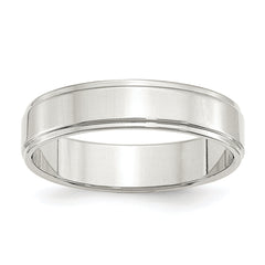 Sterling Silver 5mm Flat with Step Edge Size 13.5 Band