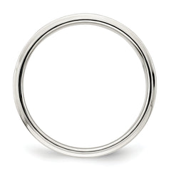 Sterling Silver 6mm Flat with Step Edge Size 13.5 Band