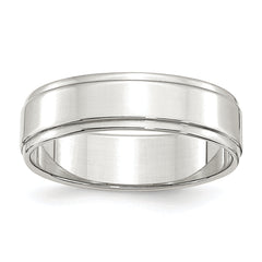 Sterling Silver 6mm Flat with Step Edge Size 13.5 Band