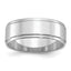 Sterling Silver Rhodium-Plated 7mm Flat w/ Step Edge Size 9.5 Band