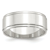 Sterling Silver 8mm Flat with Step Edge Size 13.5 Band