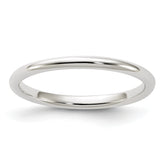 Sterling Silver 2mm Half Round Size 12 Band