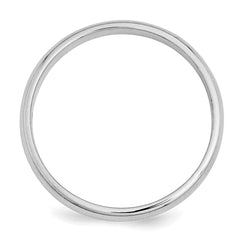 Sterling Silver Rhodium-plated 3mm Half-Round Size 9.5 Band