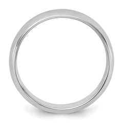 Sterling Silver Rhodium-plated 5mm Half-Round Size 9.5 Band
