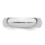 Sterling Silver Rhodium-plated 5mm Half-Round Size 4 Band