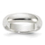 Sterling Silver Half-Round Wedding Band 5mm