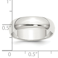 Sterling Silver 6mm Half Round Size 15.5 Band