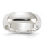 Sterling Silver 6mm Half Round Band
