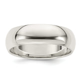 Sterling Silver 7mm Half Round Size 12 Band