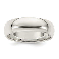 Sterling Silver 7mm Half Round Size 12 Band