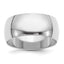 Sterling Silver Rhodium-Plated Half-Round Wedding Band 9mm
